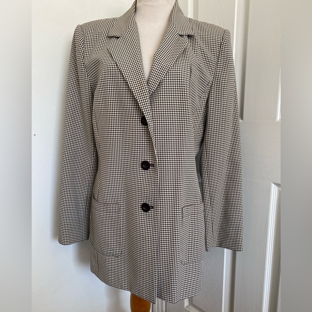 Reflections By Spiegel Vintage Plus Black And White Check Blazer
